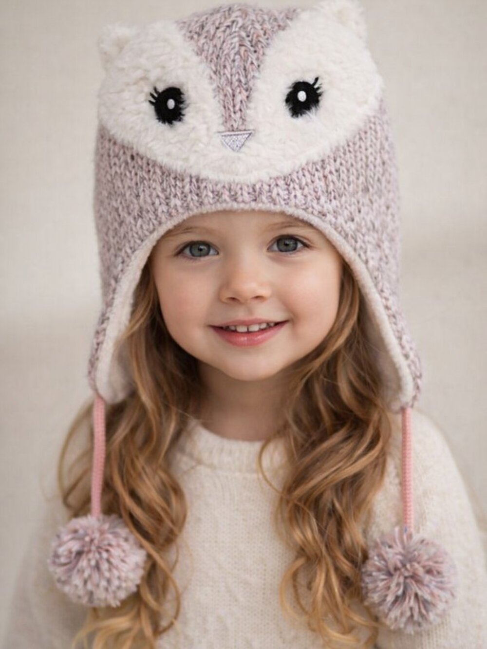 Adorable knit animal owl hat for kids